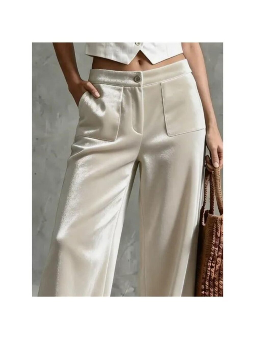 Full Size Velvet Wide-Leg Pants Plus Size